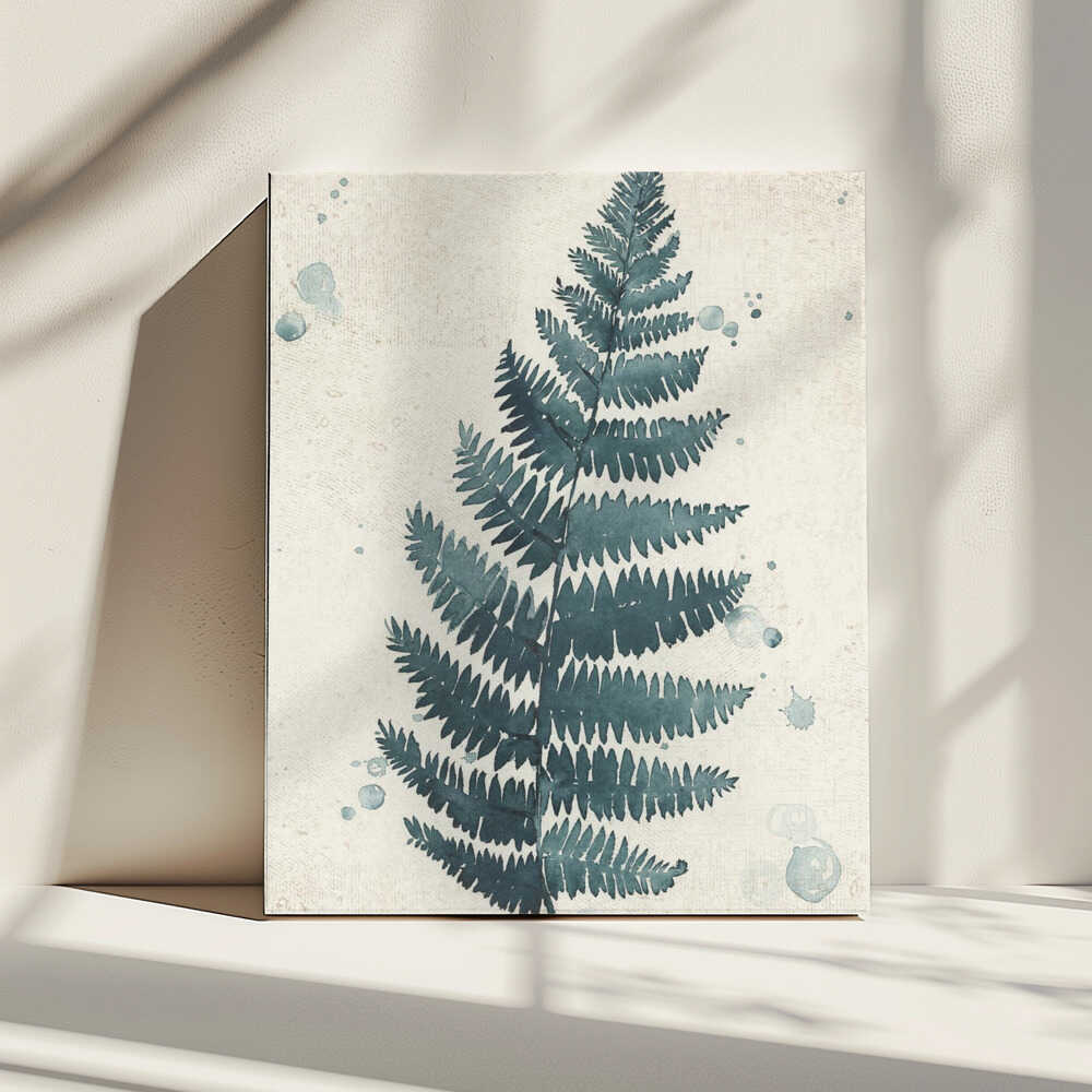 Teal watercolor fern 3 | Canvas