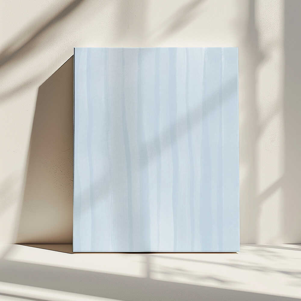 Lignes bleues sur fond pâle | Toile