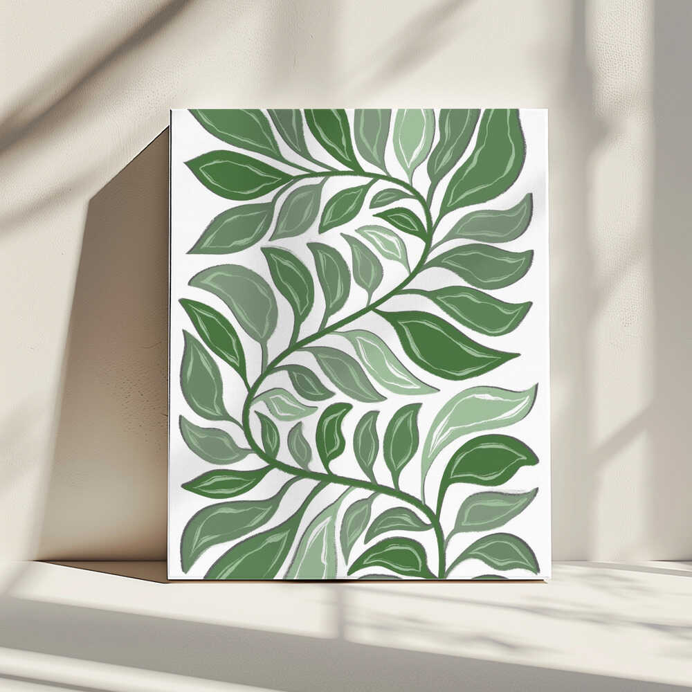 Muster mit grünen Blättern | Leinwand