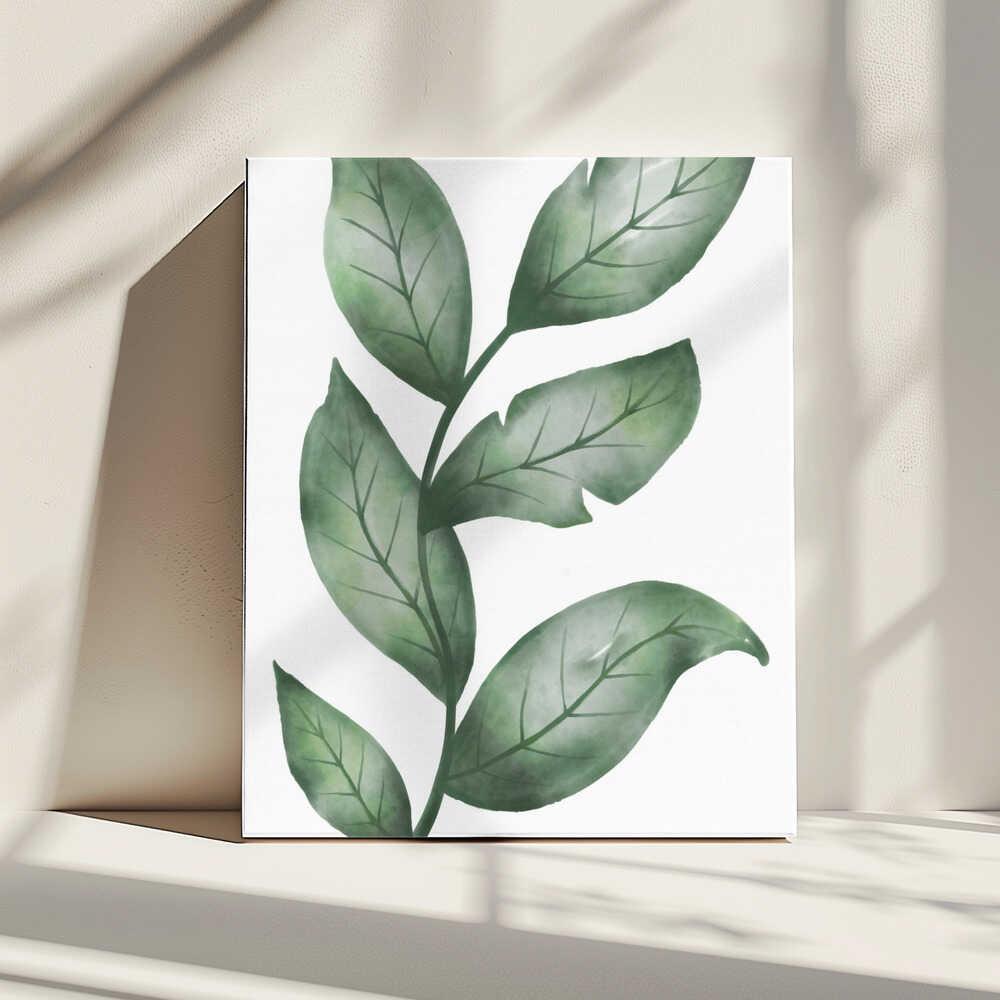 Realistische grüne Blattpflanze | Leinwand
