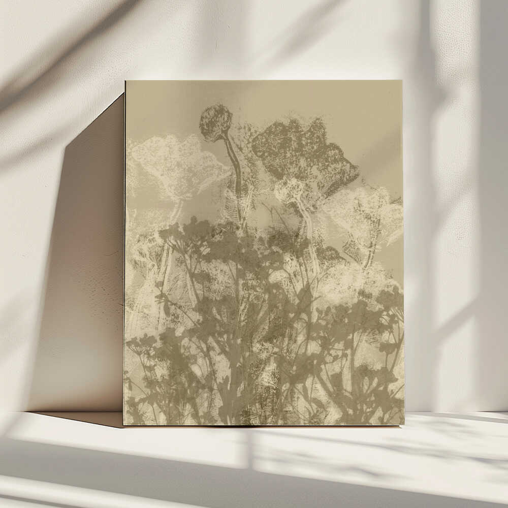 Nebelwiese. Abstrakte botanische Kunst Nr. 5 | Leinwand