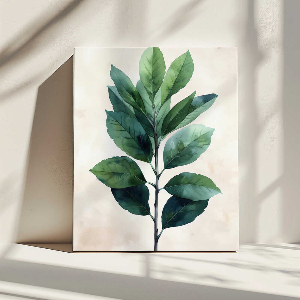 Aquarellkunst mit Naturblumen und Blättern (107) | Leinwand