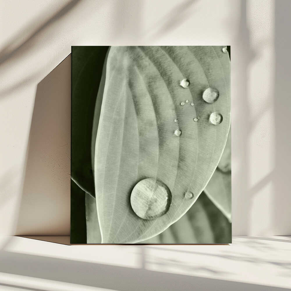 Eleganz wie Tau auf Blättern | Leinwand