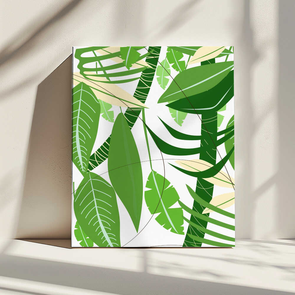 Feuilles vertes luxuriantes et feuillage tropical | Toile