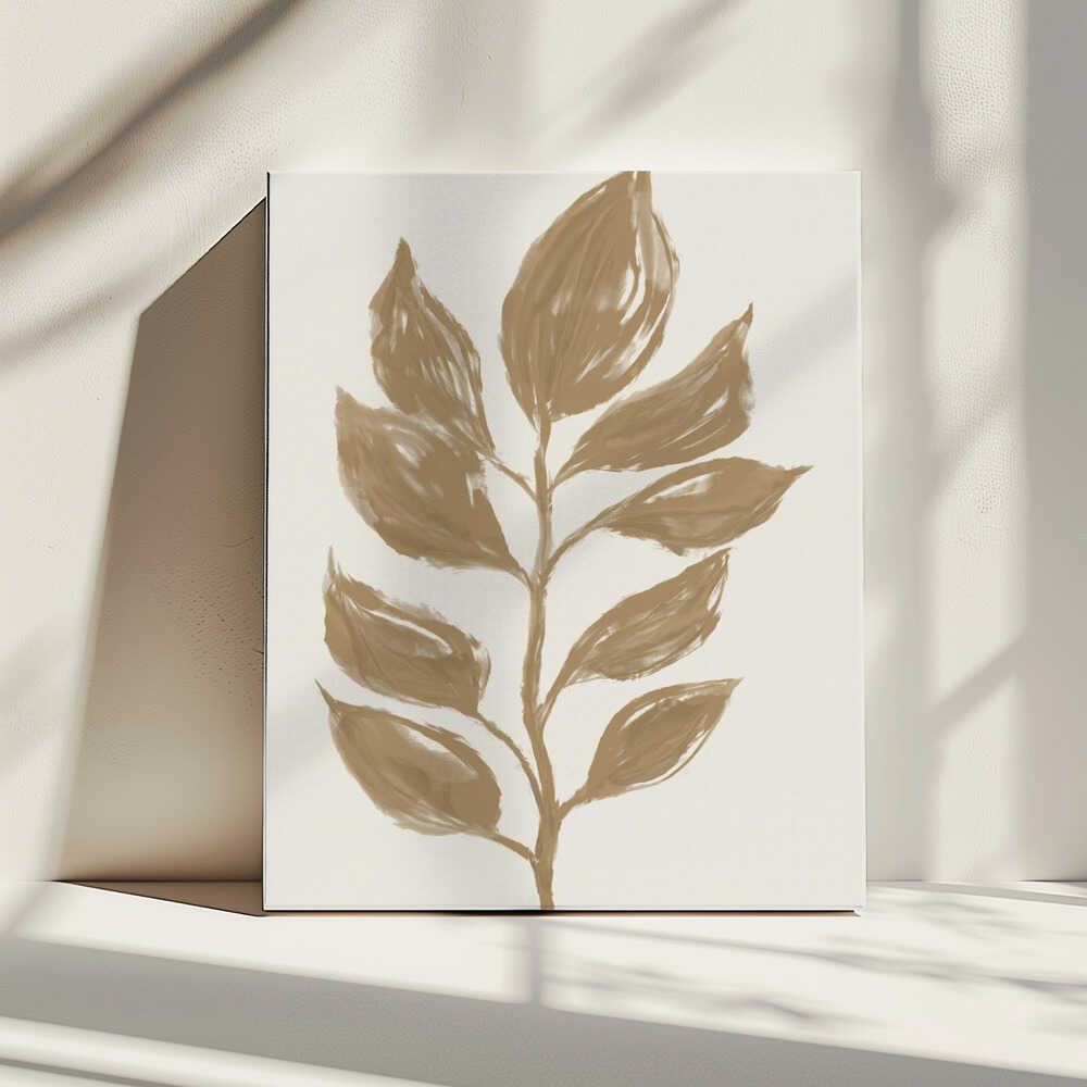 Gedämpfte Blattsilhouette | Leinwand