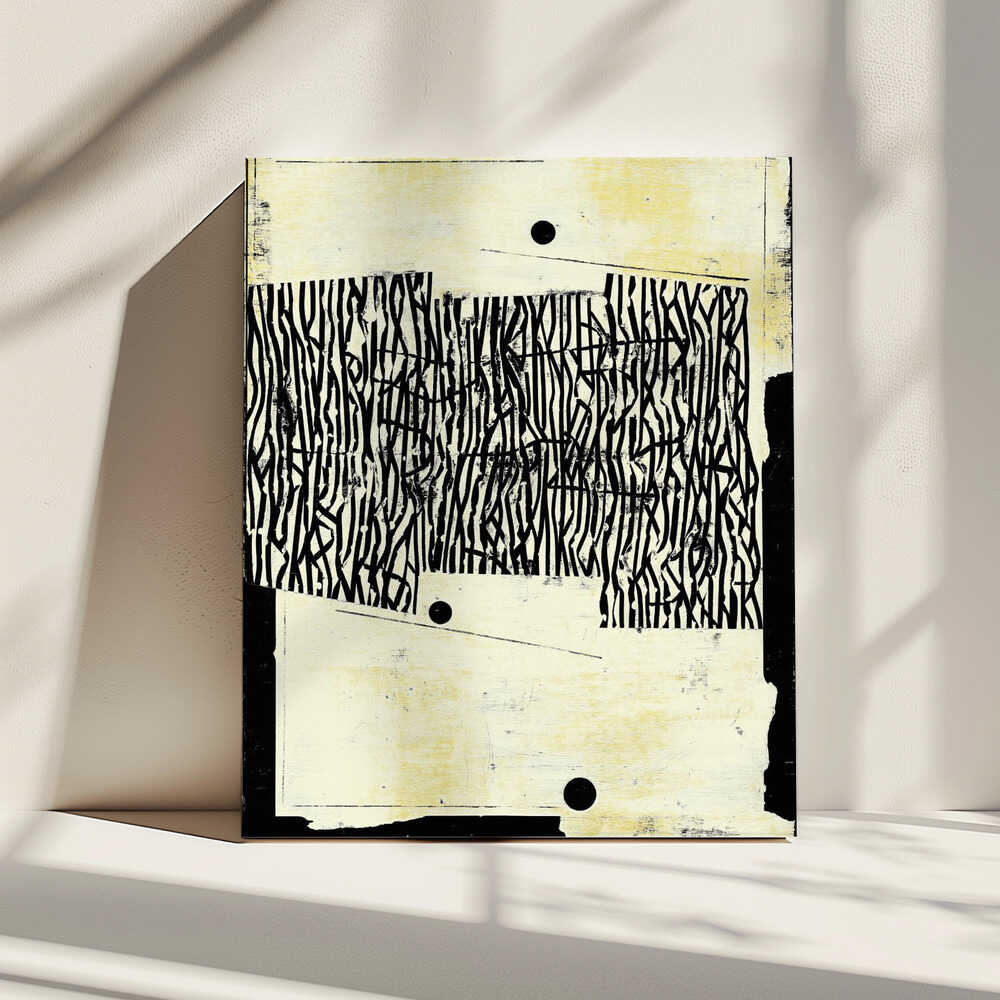 Schwarze Linienmuster | Leinwand