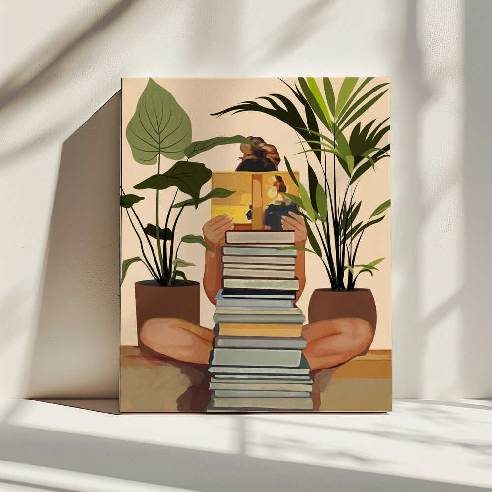 Bücherliebhaber | Leinwand