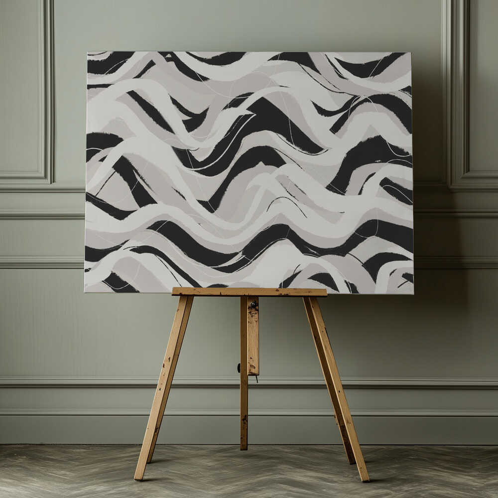 Monochrome Waves | Canvas