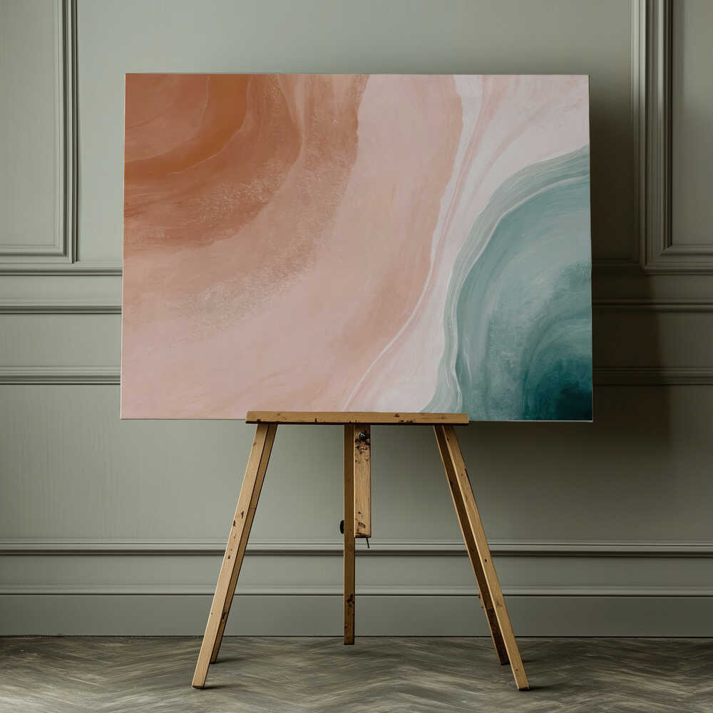 Sable rose et mer turquoise | Toile