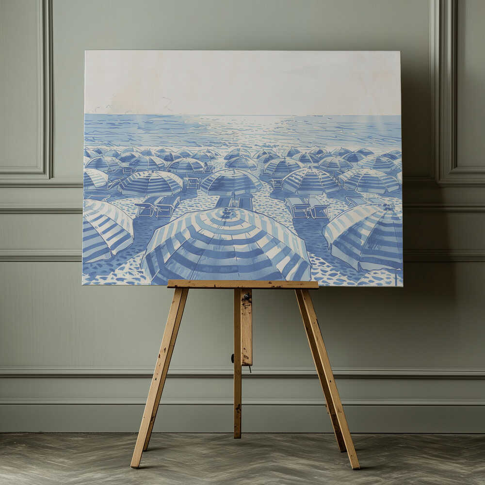 Gestreifte Regenschirme Pergament | Canvas