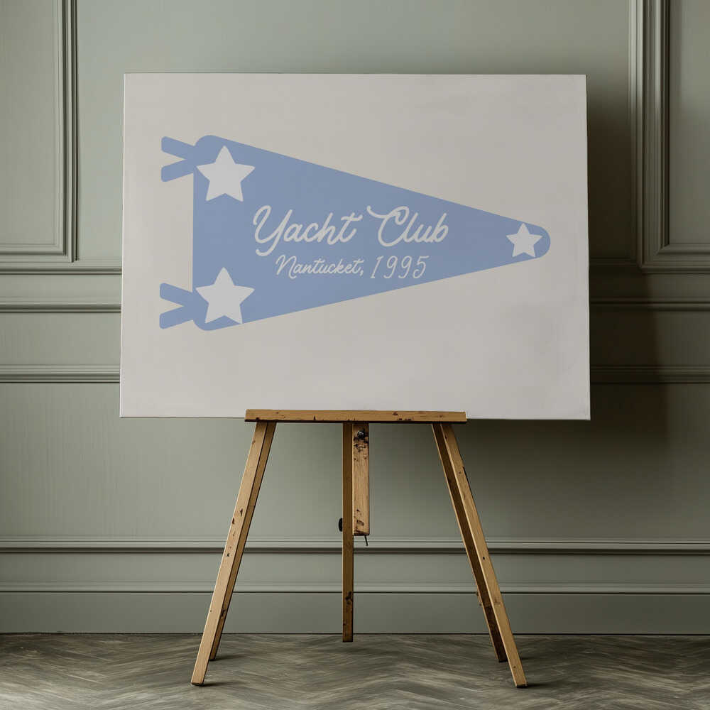 Parchemin bleu du Yacht Club | Toile