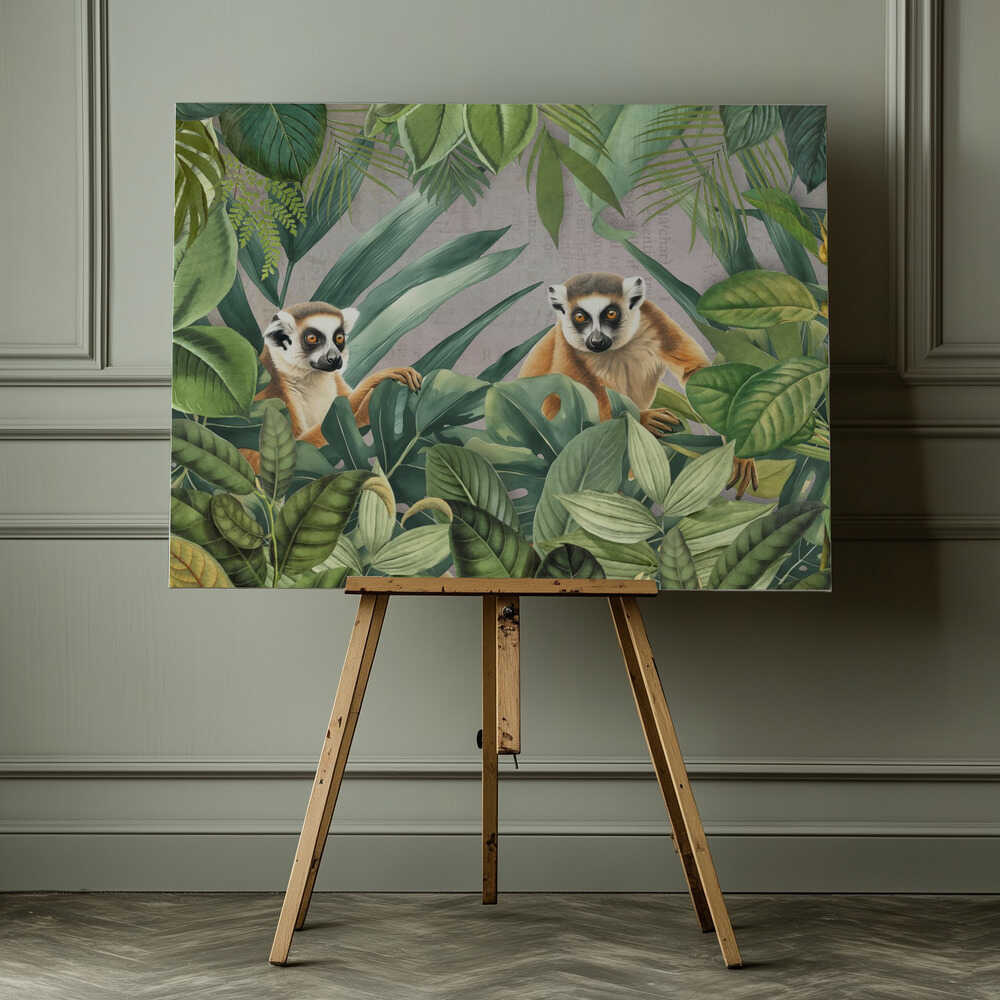 Lemuren-Dschungel | Leinwand