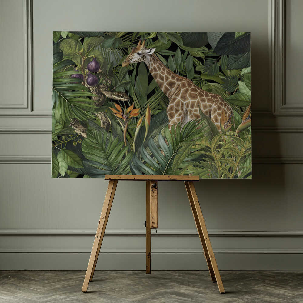 Giraffe und Schlange | Leinwand