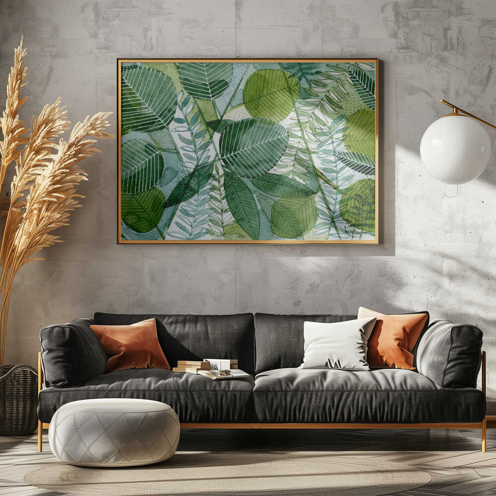 Intricate Green Leaf Pattern | Poster
