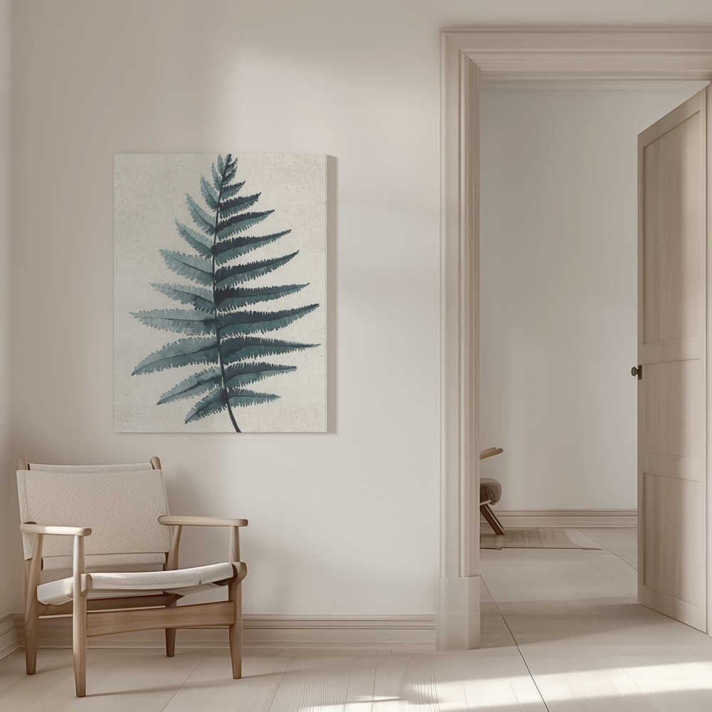 Teal watercolor fern 5 | Canvas
