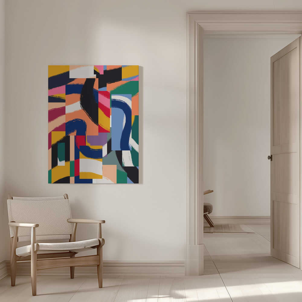 Formen mit dynamischen Pinselstrichen | Leinwand