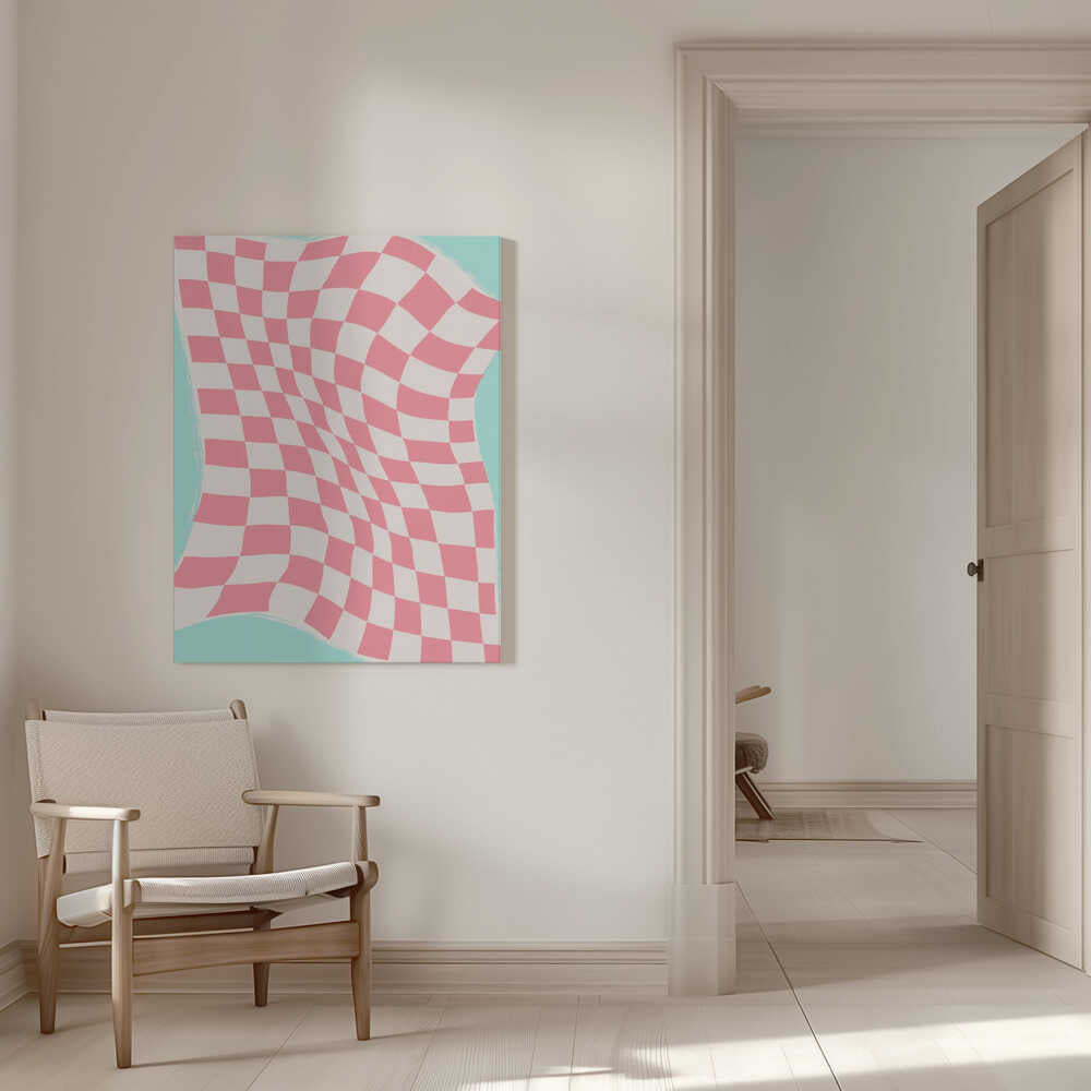 Gewelltes Schachbrettmuster | Leinwand