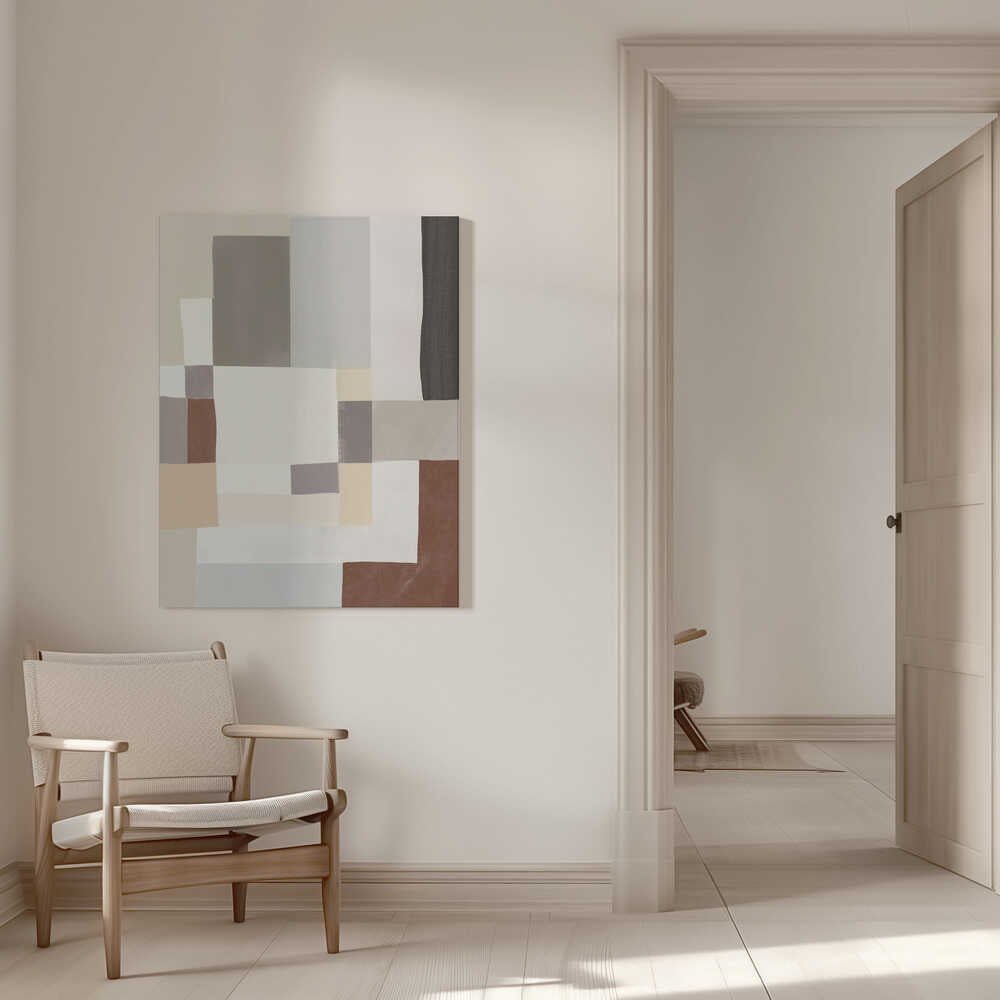 Neutral color geometrical abstract 02 | Canvas