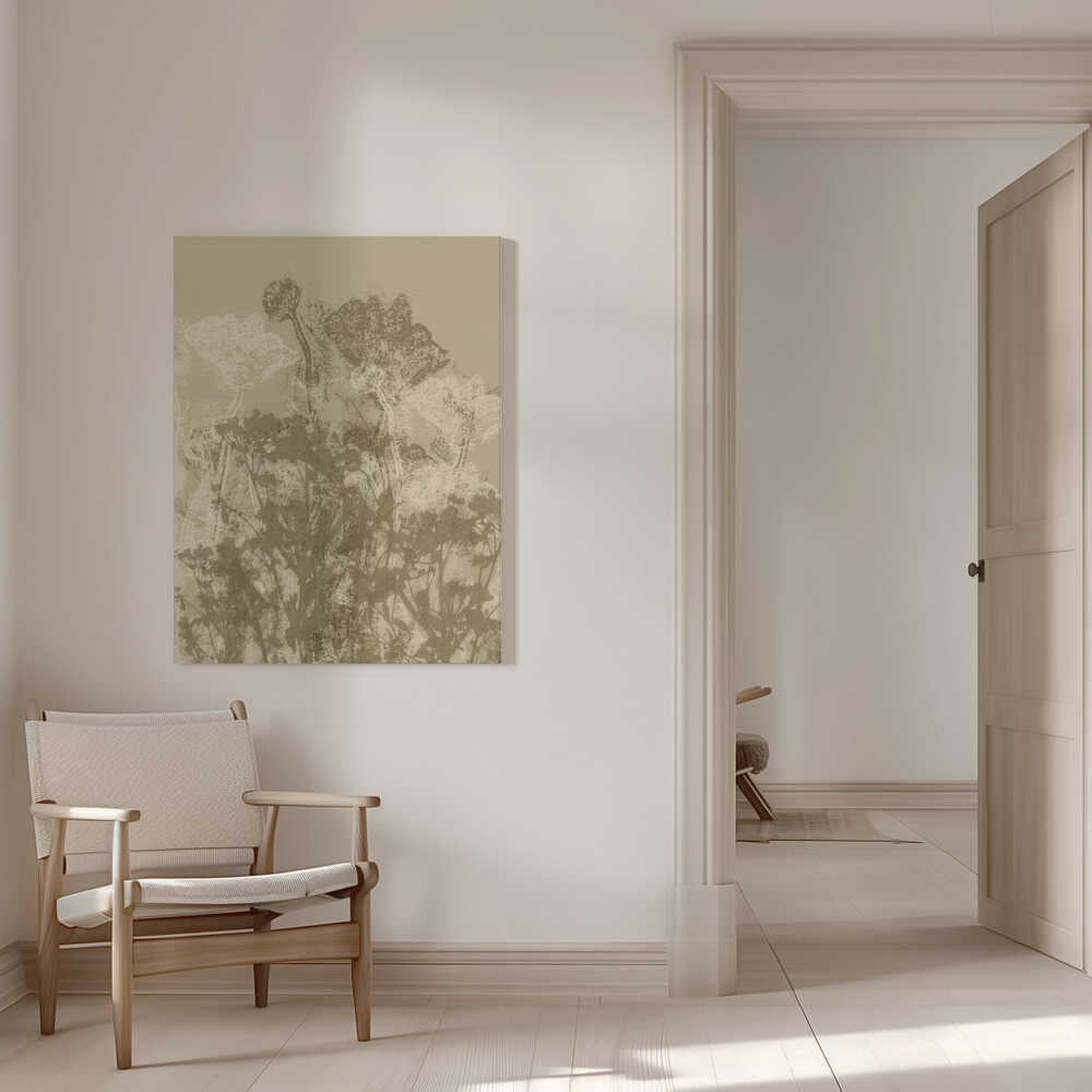 Nebelwiese. Abstrakte botanische Kunst Nr. 5 | Leinwand