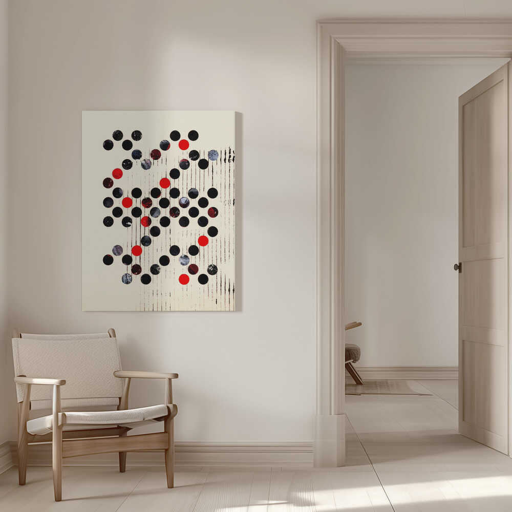 Rote, schwarze und graue Kreise | Leinwand