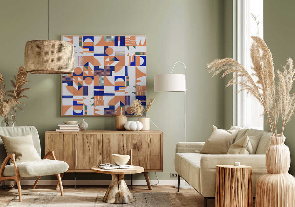 Motif quadrillé style années 50 | Toile