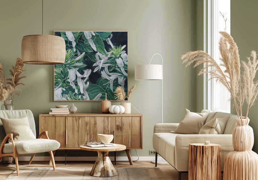 Weiße Blumen von Viccy Wanliss | Leinwand