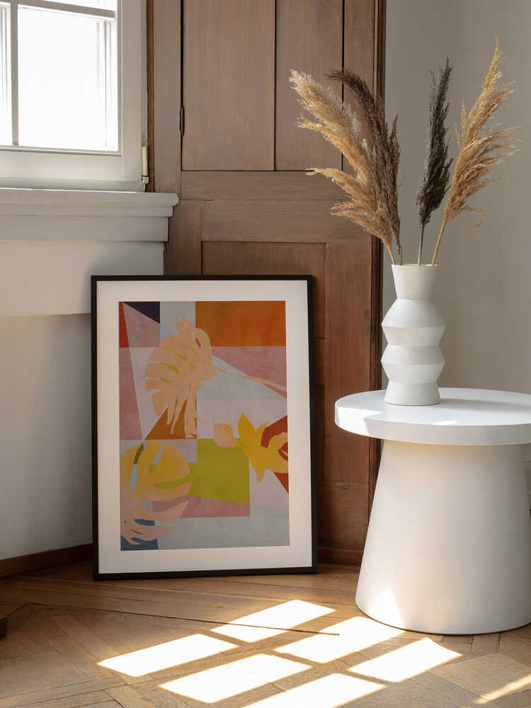 Feuilles géométriques Bauhaus organiques | Affiche