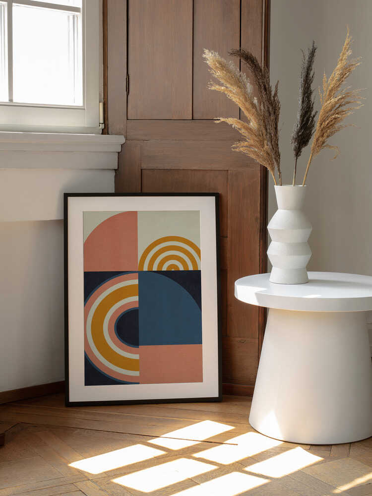 Rainbow Plus Shapes  Blue Mustard9 | Poster