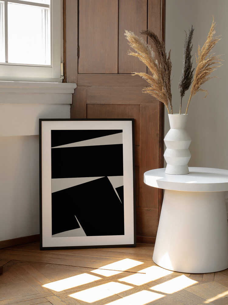 Schwarzes, schlichtes abstraktes Poster | Poster