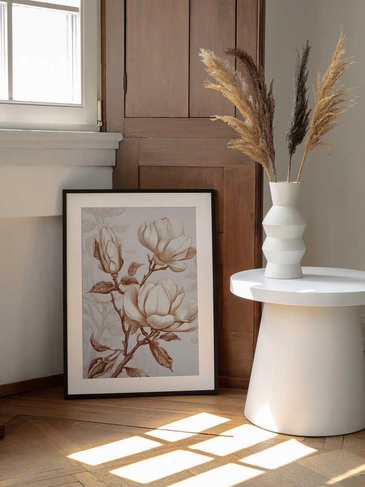 Beige Blumen 1 | Poster