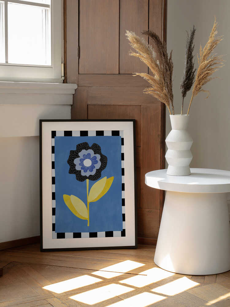 Flower with a Blue and Black Petal | Poster