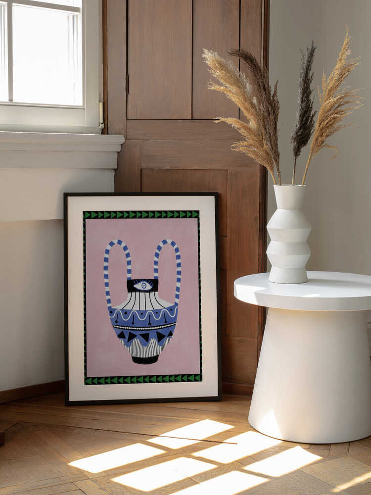 Bunte geometrische Vase | Poster
