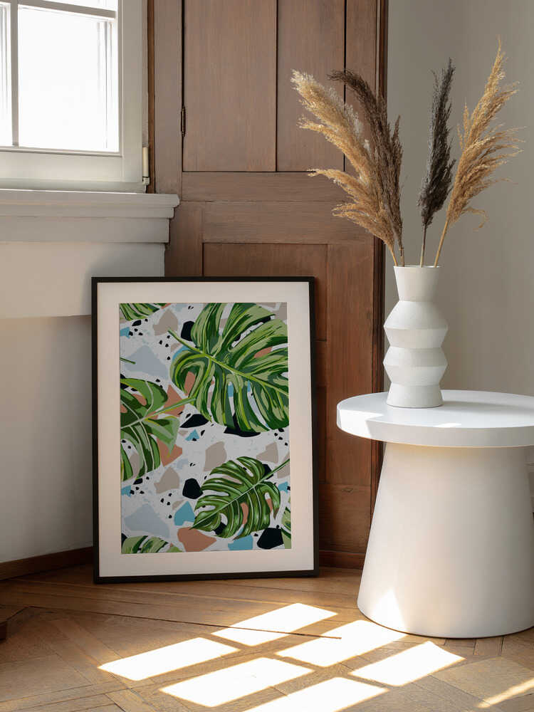 Et c'est dans la nature que je trouve les pièces manquantes | Terrazzo tropical | Affiche