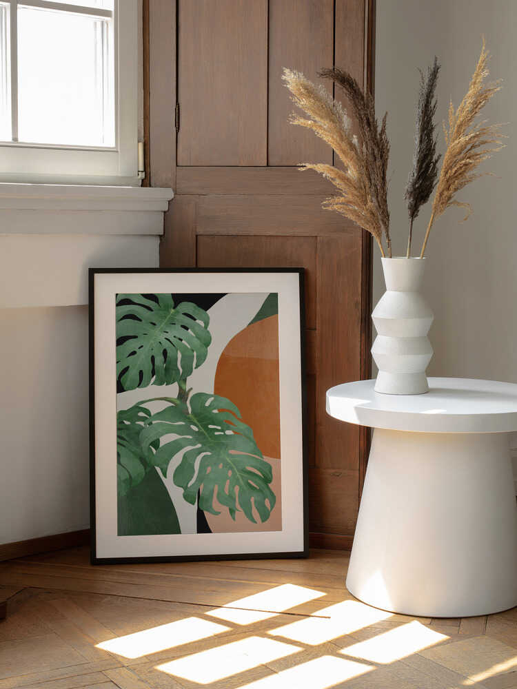 Abstrakte Kunst mit tropischen Blättern | Poster