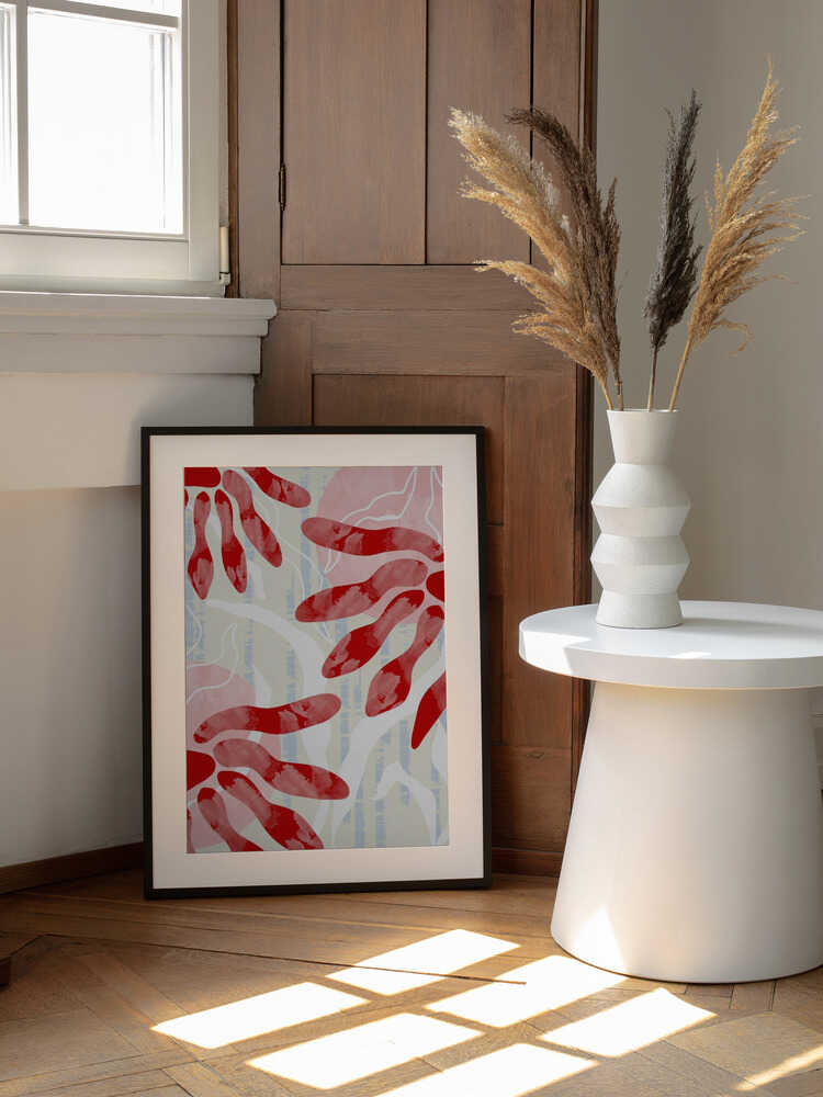 Grafisches Blumenmuster im Boho-Stil | Poster