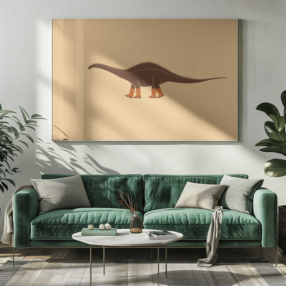 Rebbachisaurus Reba the Cowgirl Dinosaur Texture | Canvas
