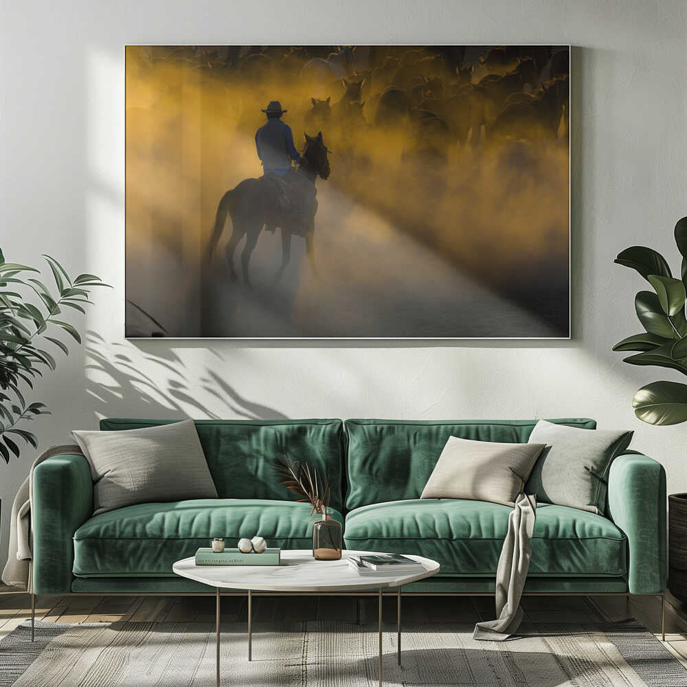 cowboy and horses | Canvas