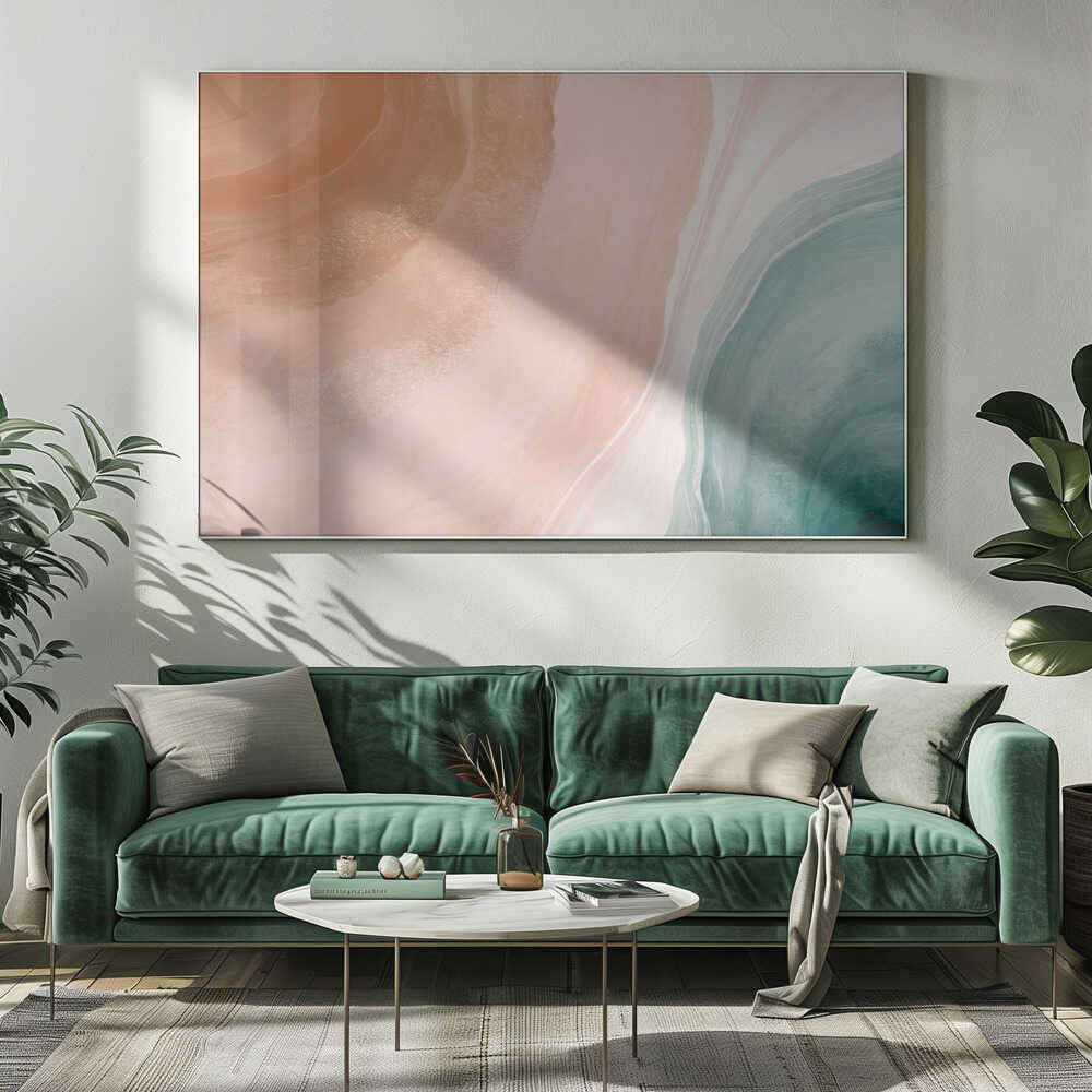 Sable rose et mer turquoise | Toile