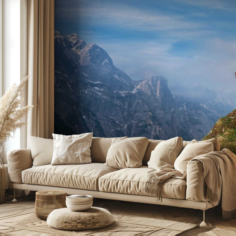 Alpensteinbock in den Bergen | Hintergrundbild