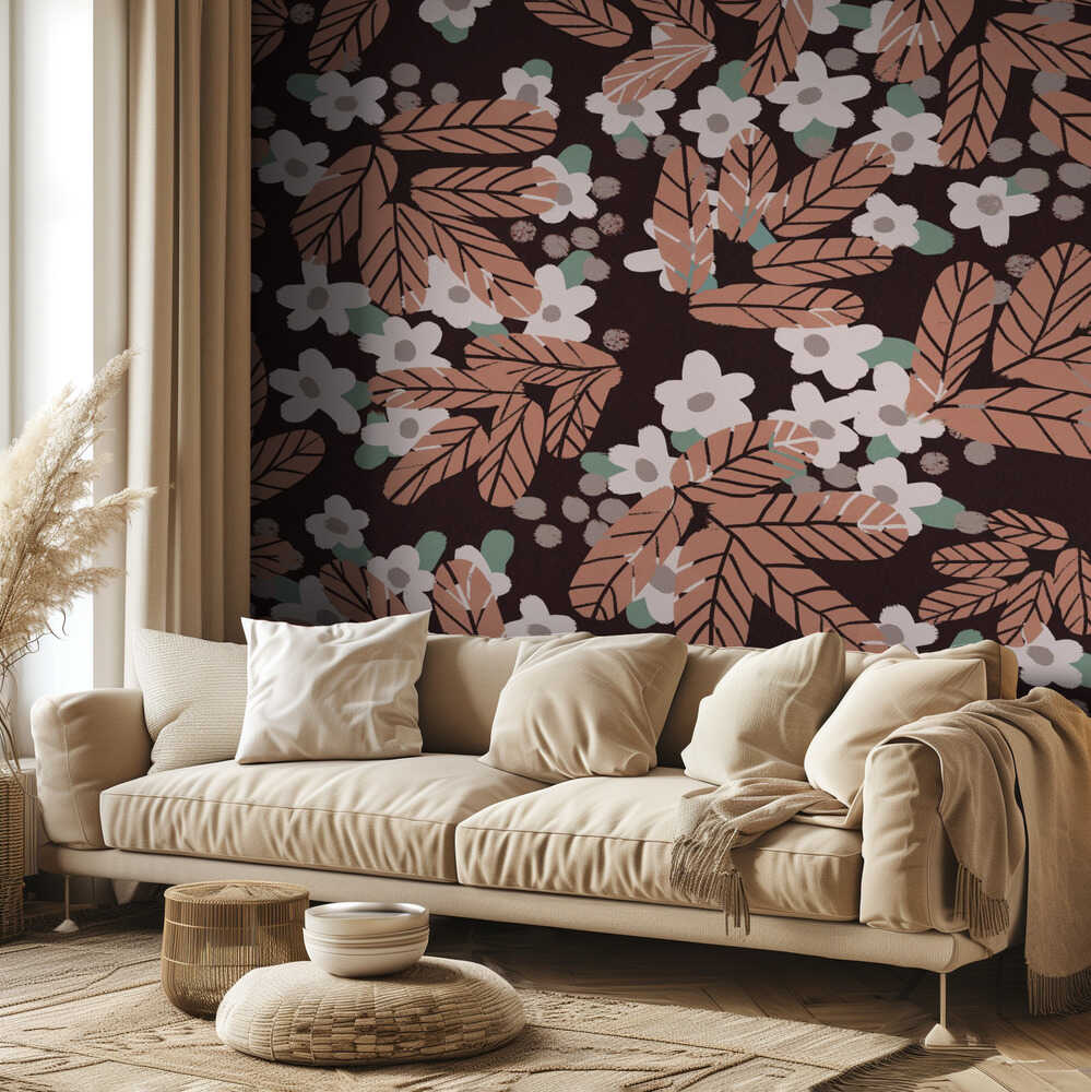 Herbstblütenmuster | Tapete