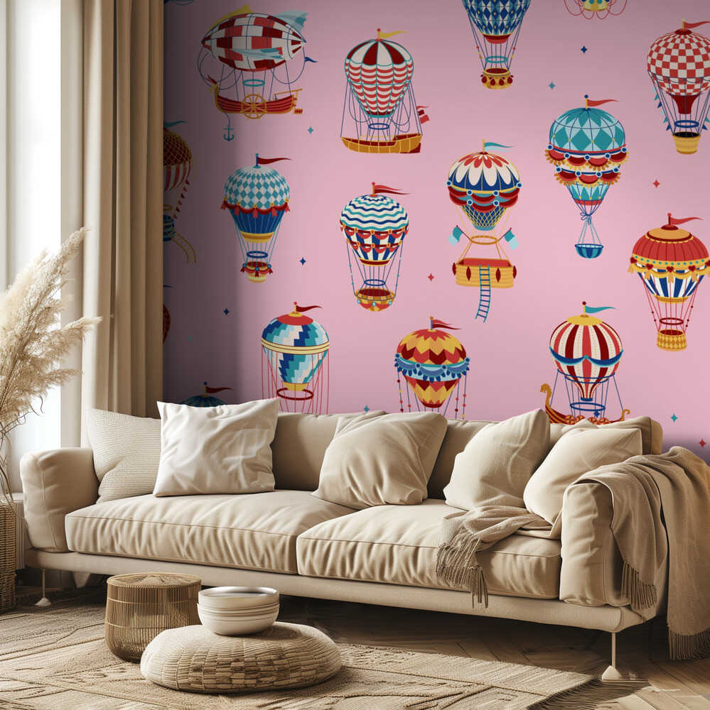 Up,Up and Away_Pink | Wallpaper