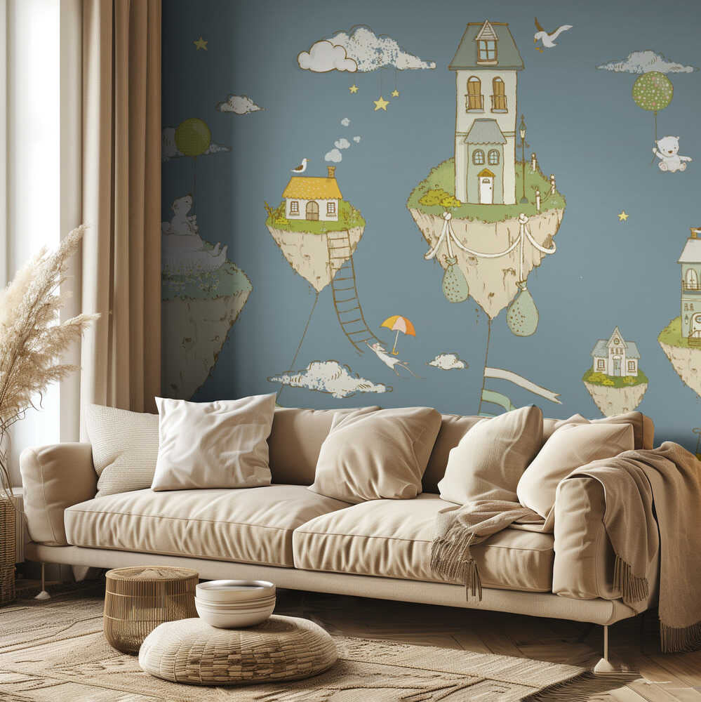 Îles flottantes_Bleu nuit | Fond d'écran