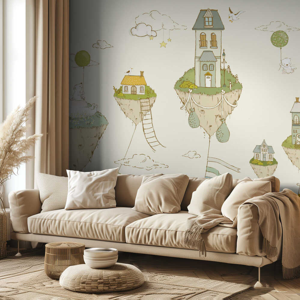 Îles flottantes_Crème | Fond d'écran