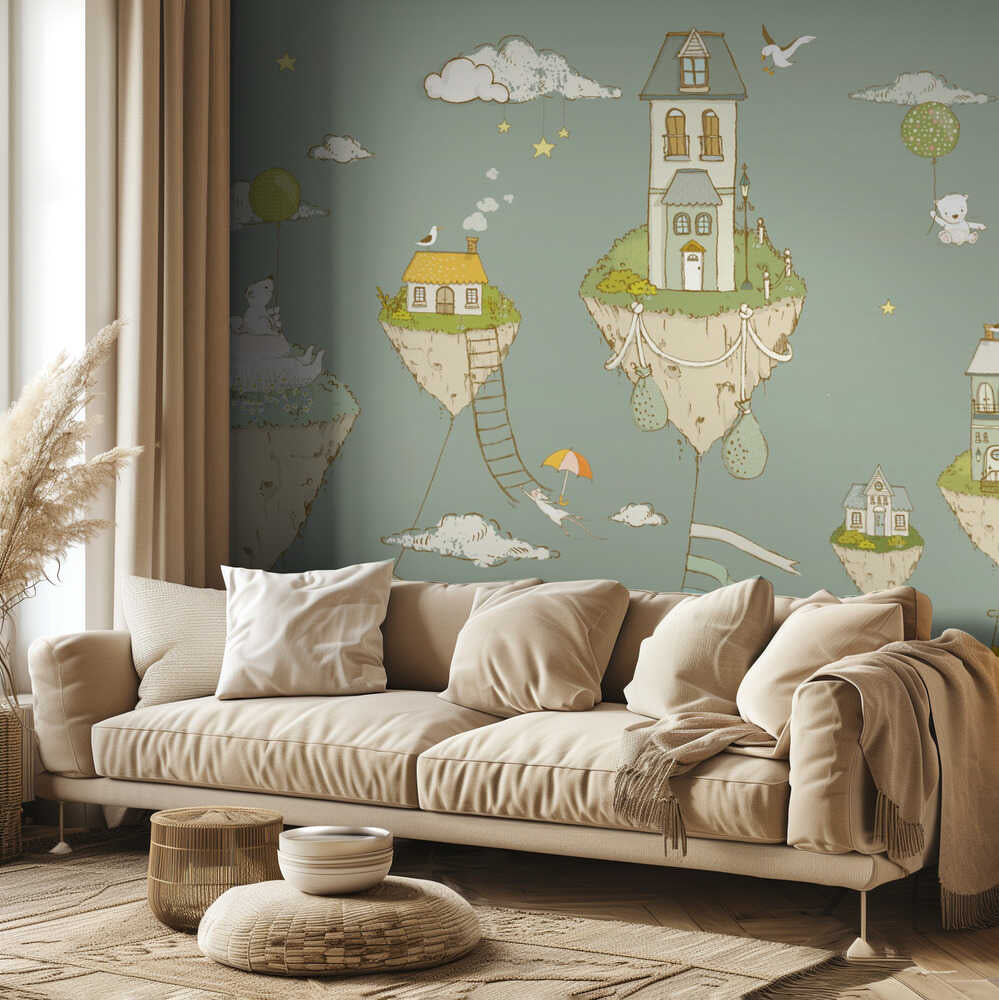 Floating Islands_FogGreen | Wallpaper