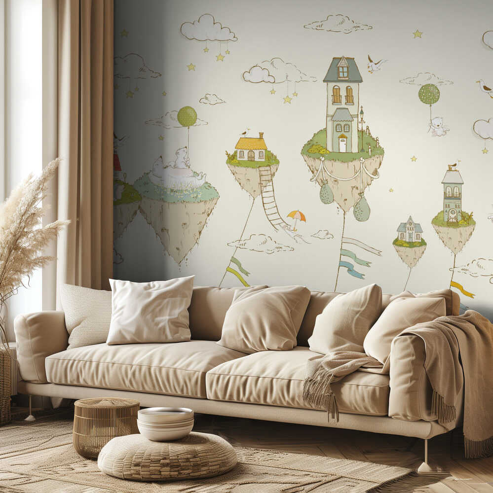 Îles flottantes_Crème | Fond d'écran