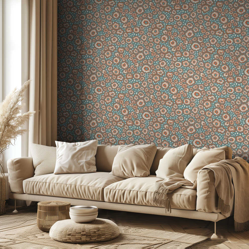 Motif floral discret sans raccord | Papier peint