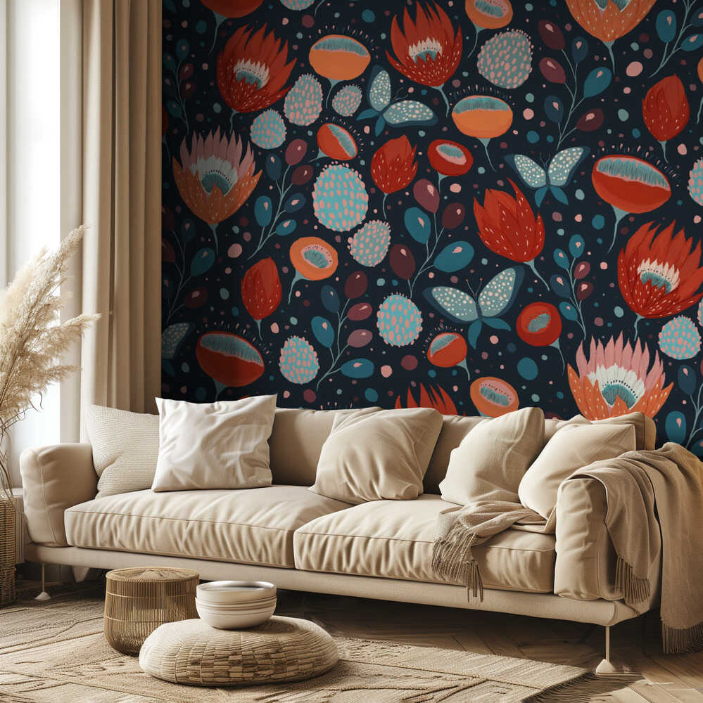 Trendy &amp; Artistic Painterly Floral Fantasy | Wallpaper