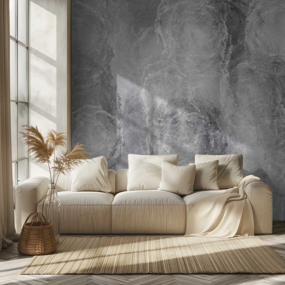 Papier peint à texture marbre monochrome