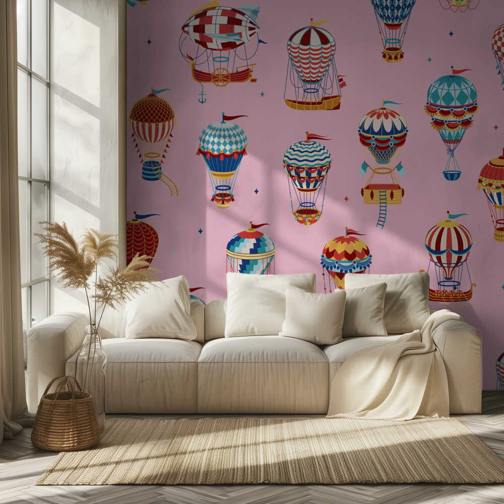 Up,Up and Away_Pink | Wallpaper