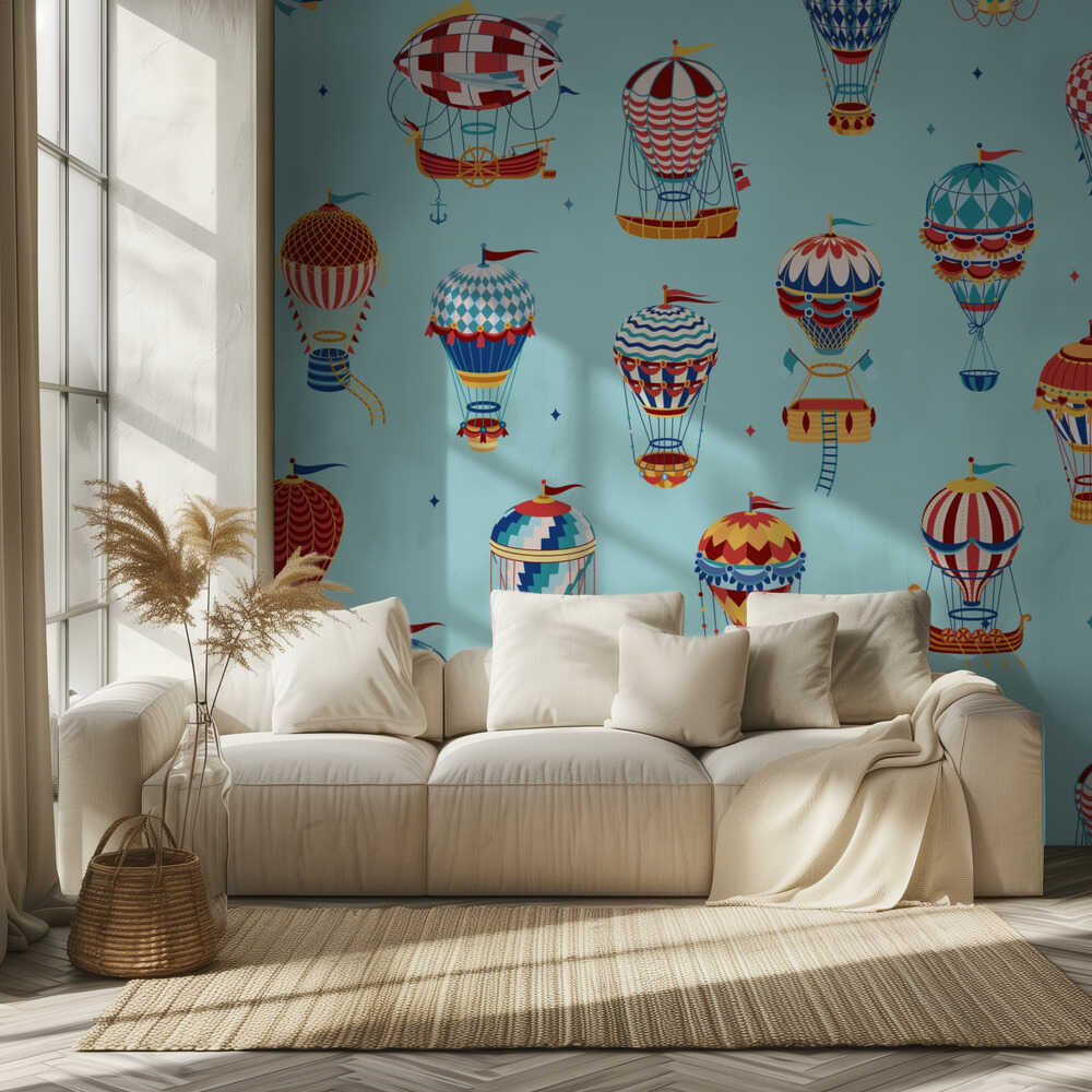 Up,Up and Away_Teal | Wallpaper